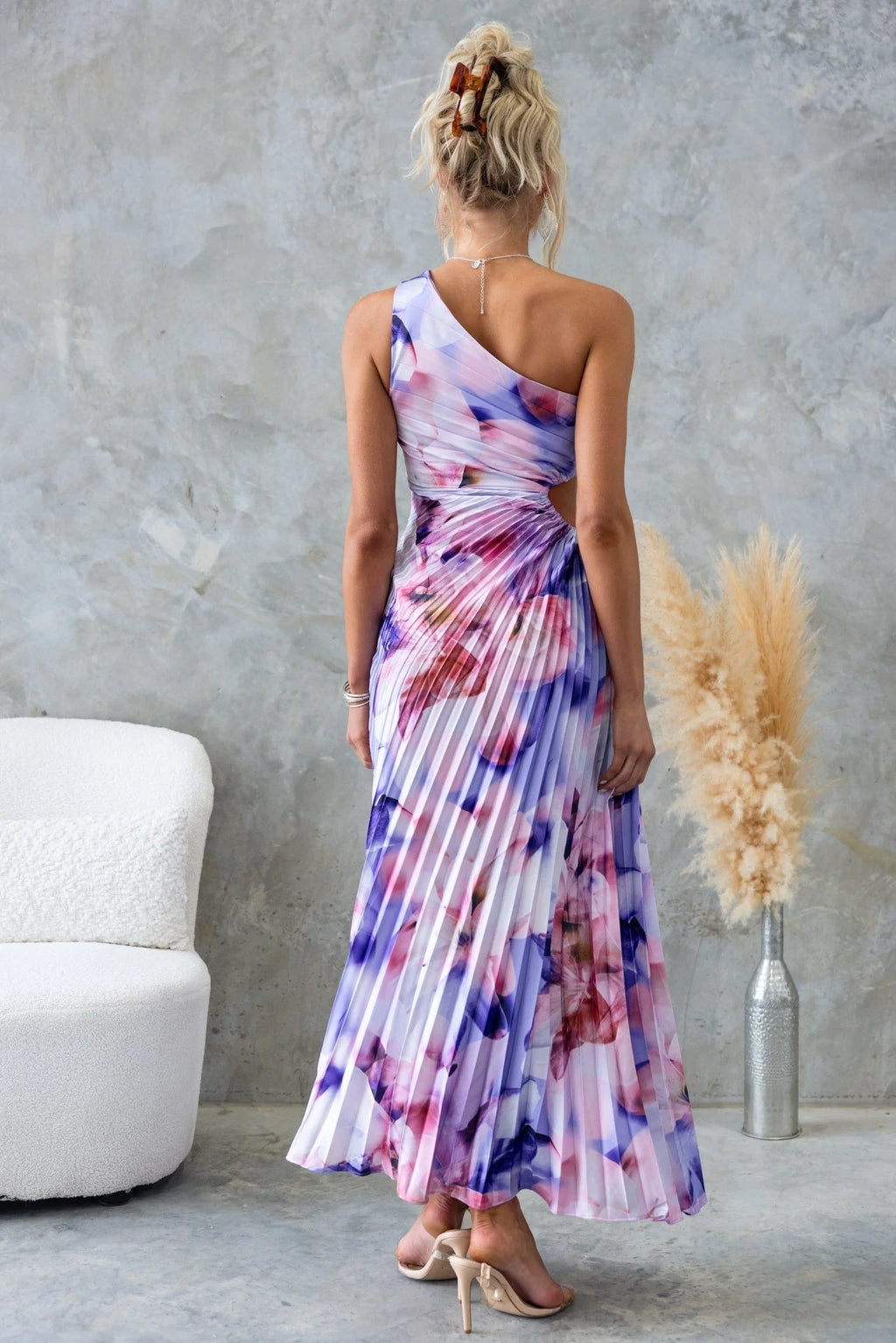 Cheyenne | Pleated One-Shoulder Dress with Cutout