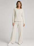 Anna | Fitted Top and Wide-Leg Pants Two-Piece Set