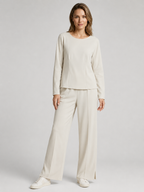 Anna | Fitted Top and Wide-Leg Pants Two-Piece Set