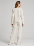 Anna | Fitted Top and Wide-Leg Pants Two-Piece Set