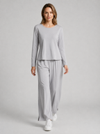 Anna | Fitted Top and Wide-Leg Pants Two-Piece Set