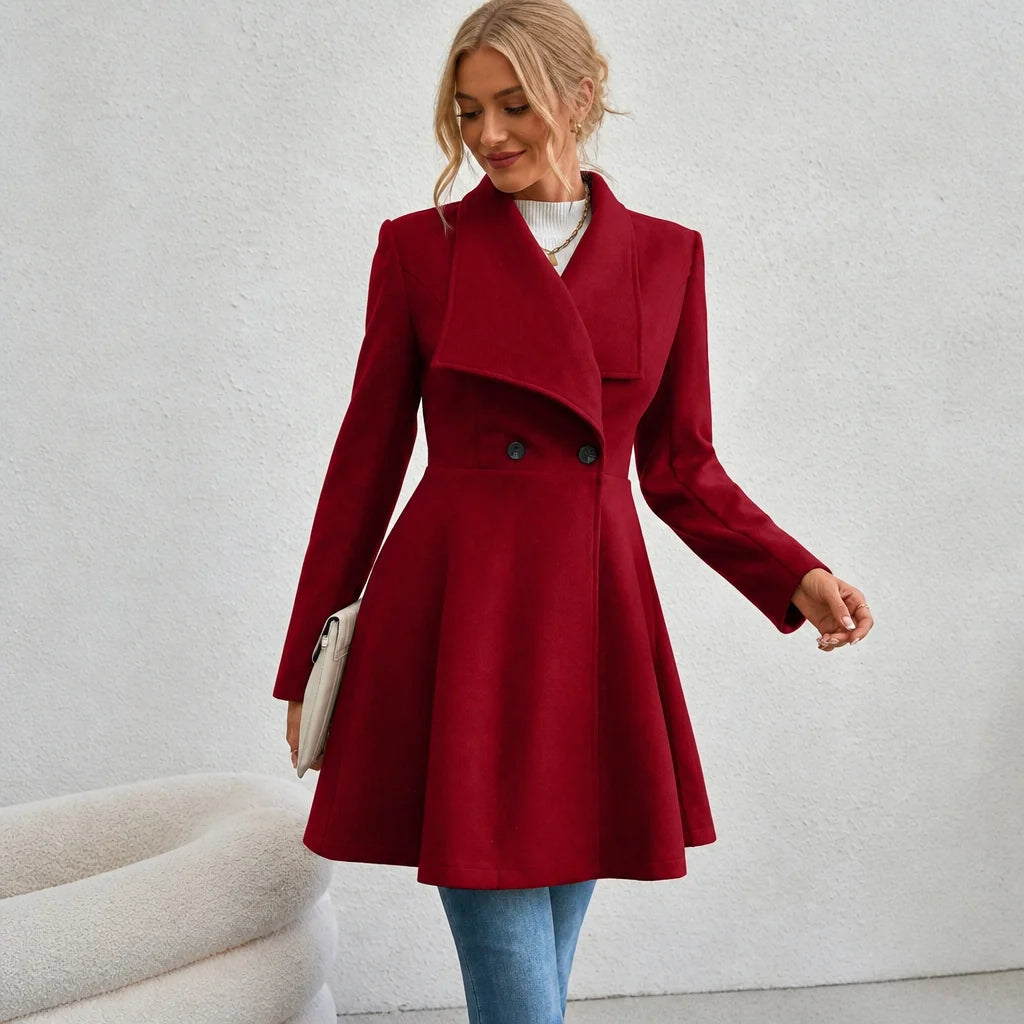 Georgia | Double-Breasted A-Line Overcoat with Lapels