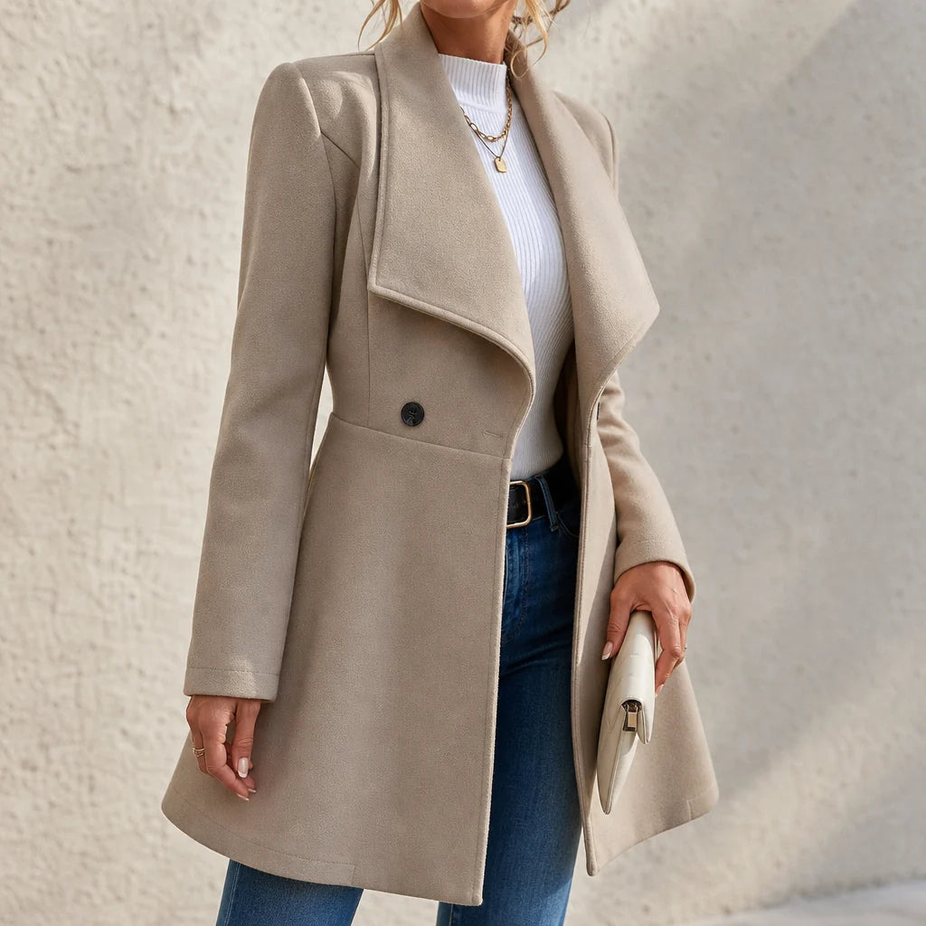 Georgia | Double-Breasted A-Line Overcoat with Lapels
