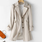 Elvira Lang Vinterjakke Dame | Elegant Blazer Trenchcoat, Polyester 0