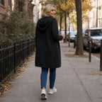 Hayden | Mid-Length Zip-Up Hooded Cardigan with Pockets