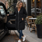 Hayden | Mid-Length Zip-Up Hooded Cardigan with Pockets