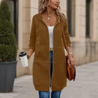 Hayden | Mid-Length Zip-Up Hooded Cardigan with Pockets
