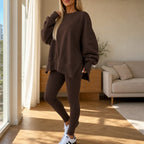 Elysia Sweatshirt and Leggings Set | Side-Slit, Thumbhole Sleeves, Soft Brushed Polyester 2