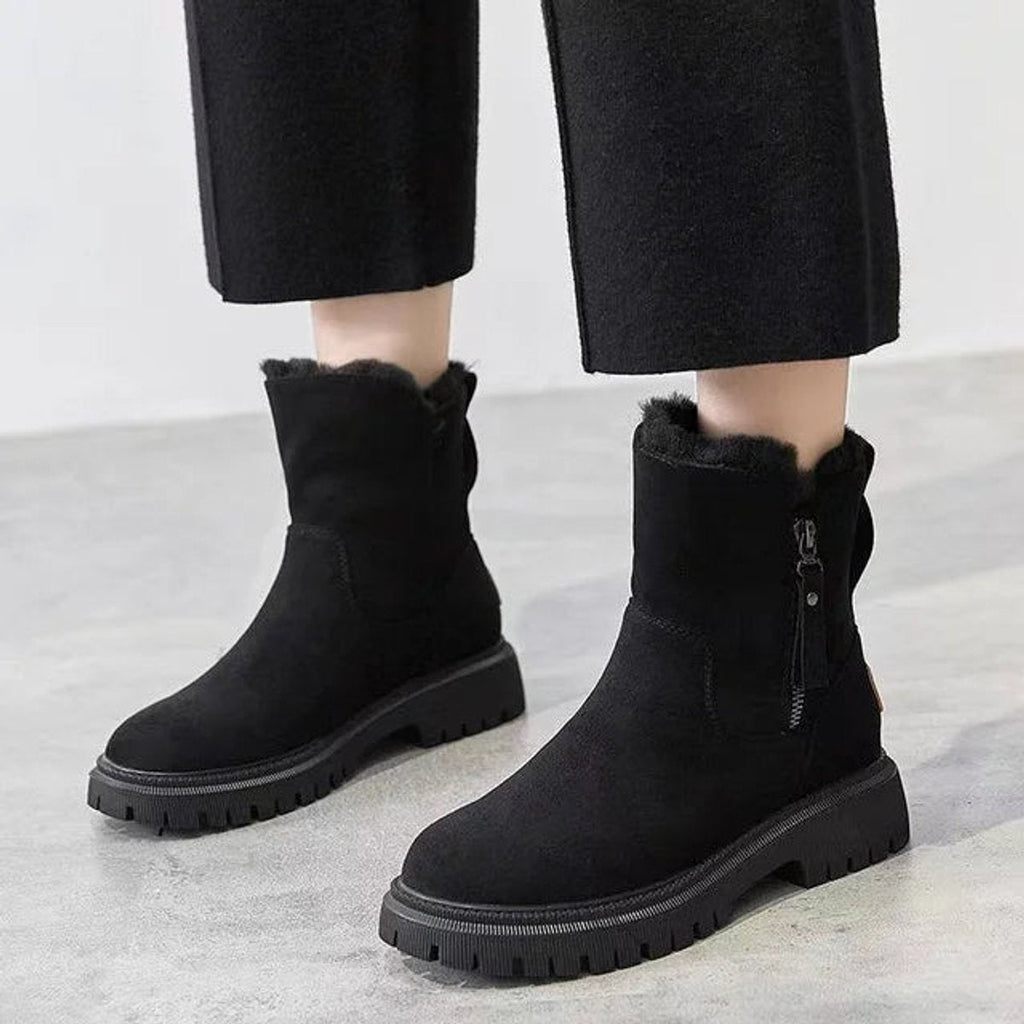 Malia | Faux-Fur Lined Ankle Boots with Side Zipper