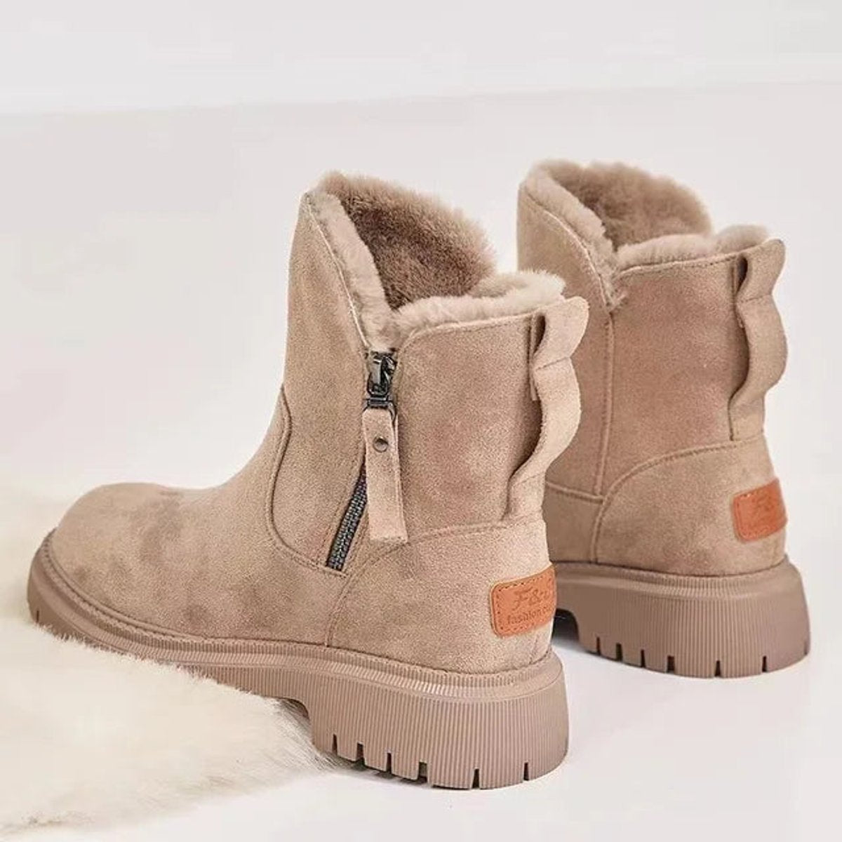 Malia | Faux-Fur Lined Ankle Boots with Side Zipper