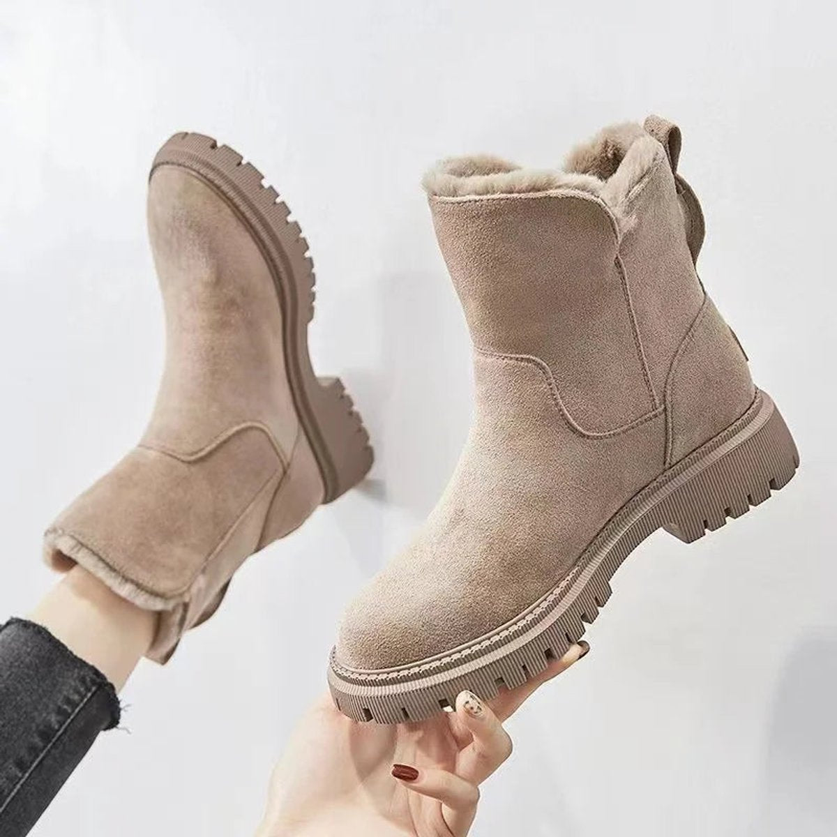 Malia | Faux-Fur Lined Ankle Boots with Side Zipper