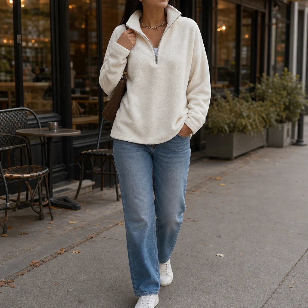 Katherine | Quarter-Zip Sweater with Drop Shoulders