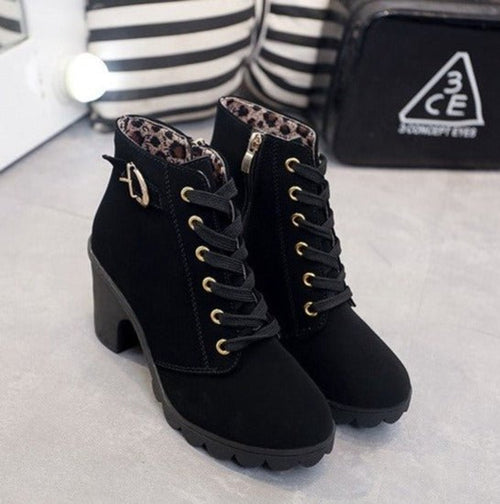 Lillian | Block Heel Platform Ankle Boots