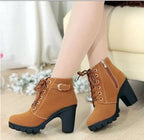 Lillian | Block Heel Platform Ankle Boots