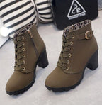 Lillian | Block Heel Platform Ankle Boots