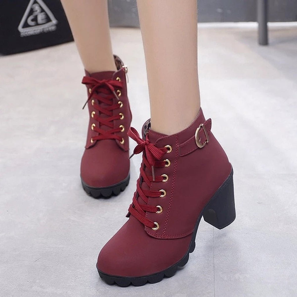 Lillian | Block Heel Platform Ankle Boots