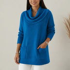 Everelle Tunic Sweater | Long-Sleeve, Built-In Cowl Neck 0