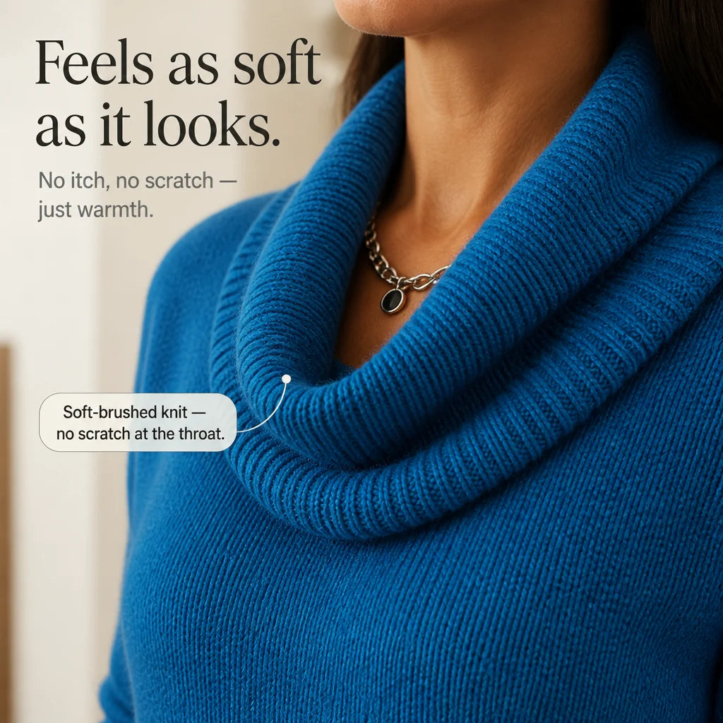 Everelle Tunic Sweater | Long-Sleeve, Built-In Cowl Neck 4