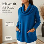 Everelle Tunic Sweater | Long-Sleeve, Built-In Cowl Neck 5