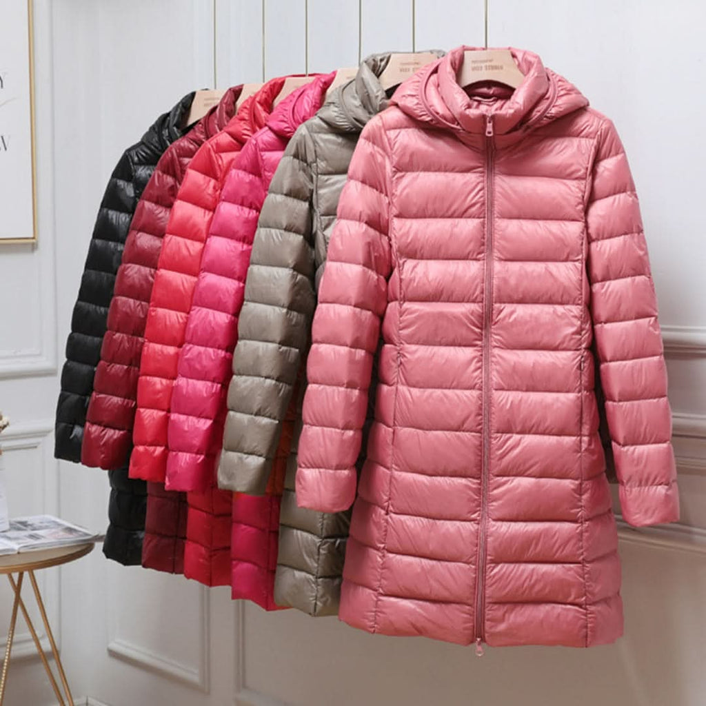 Helene | Quilted Long Hooded Puffer Jacket