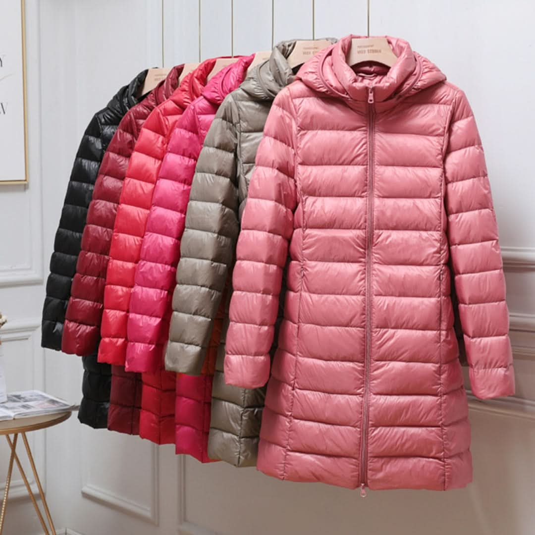 Helene | Quilted Long Hooded Puffer Jacket