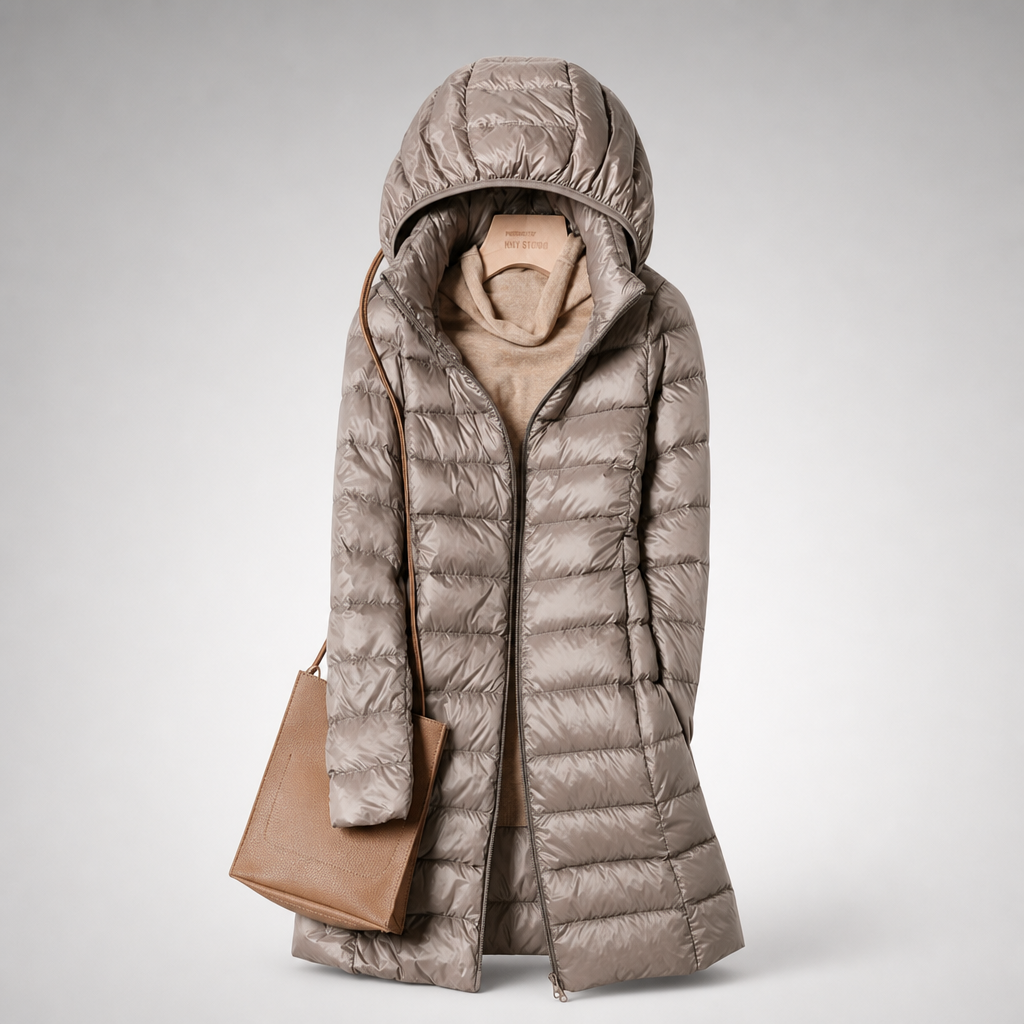 Helene | Quilted Long Hooded Puffer Jacket