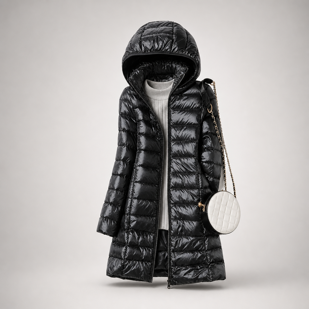 Helene | Quilted Long Hooded Puffer Jacket