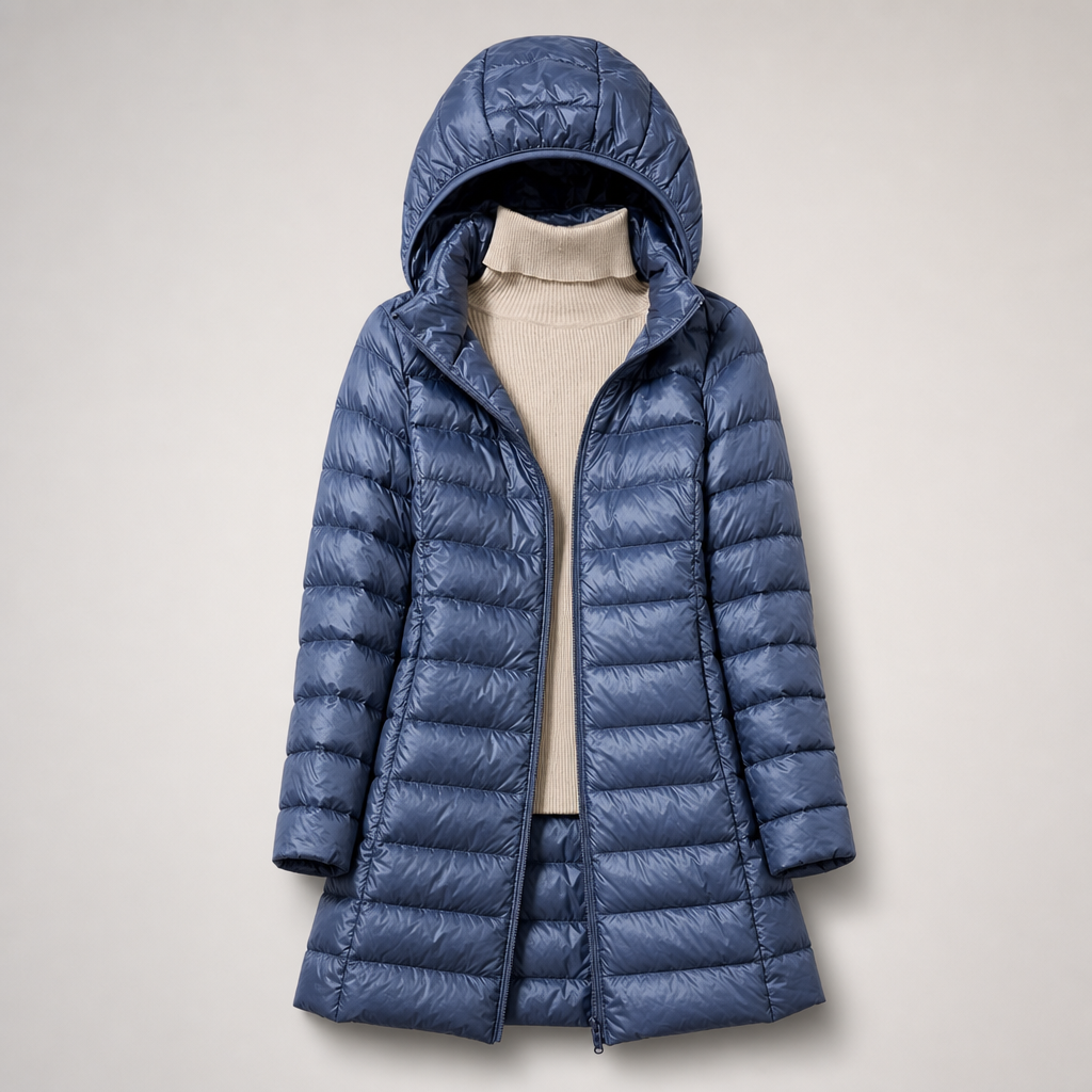 Helene | Quilted Long Hooded Puffer Jacket