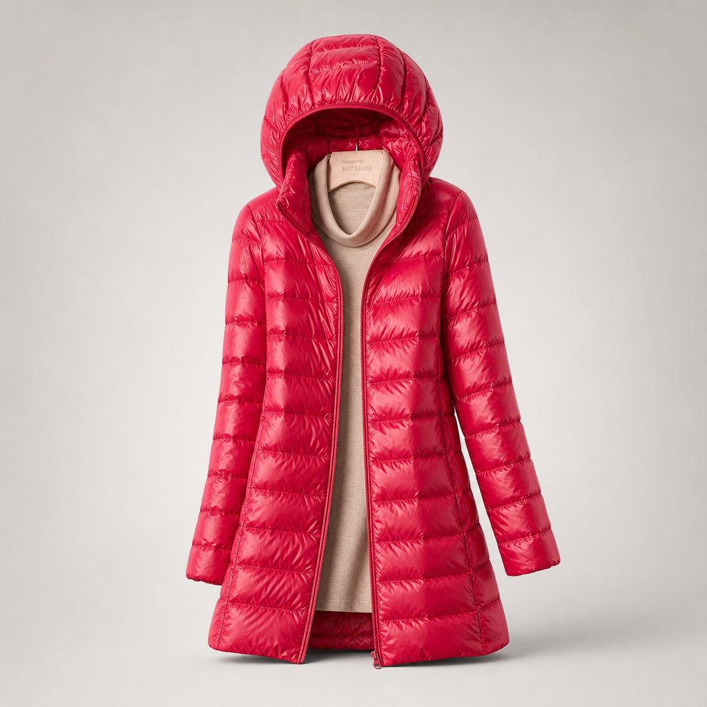 Helene | Quilted Long Hooded Puffer Jacket