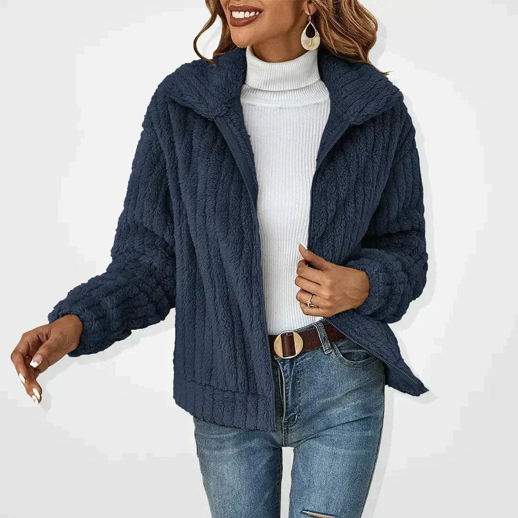 Jacqueline | Soft Fleece Cardigan with Zipper