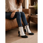 Margot | Ankle Boots with Button Row and Curved Heel