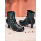 Margot | Ankle Boots with Button Row and Curved Heel