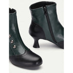 Margot | Ankle Boots with Button Row and Curved Heel