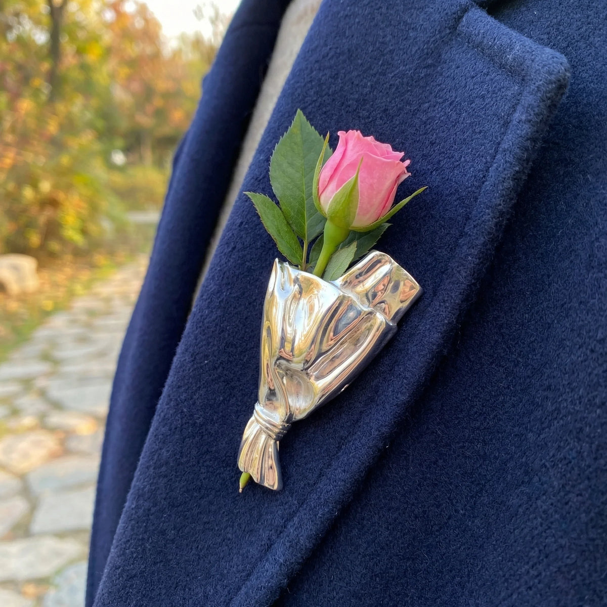 Bridget | Bouquet Brooch with Fresh Flower Holder