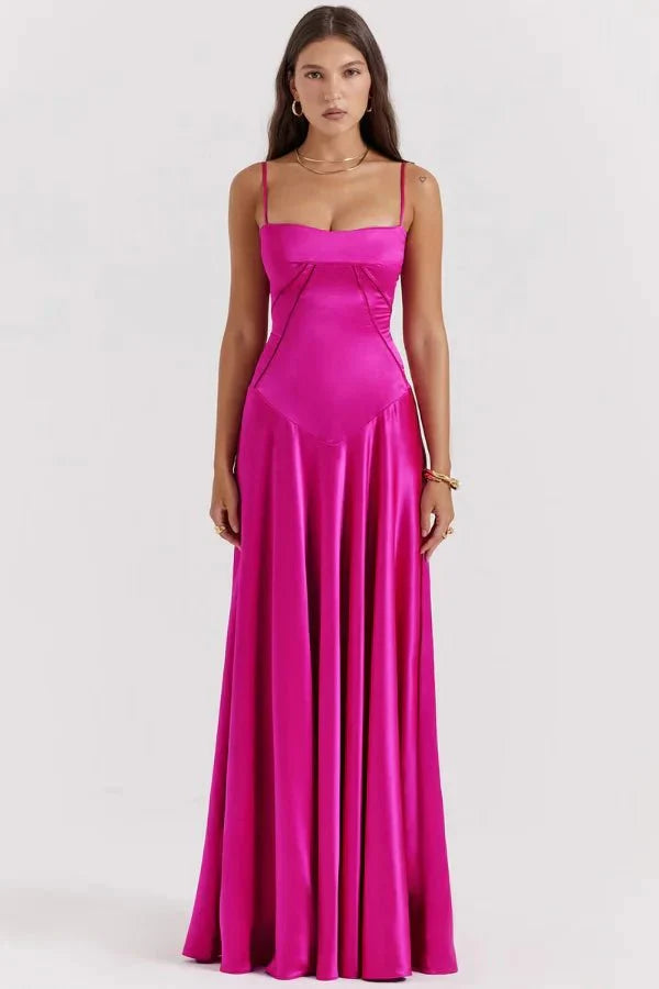 Gabriella | Satin Corset Maxi Dress
