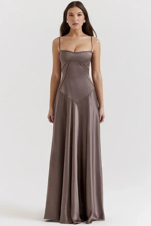 Gabriella | Satin Corset Maxi Dress
