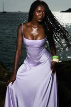 Gabriella | Satin Corset Maxi Dress