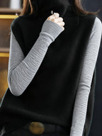 Liliana | Draped Turtleneck Vest with Deep Armholes