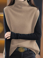 Liliana | Draped Turtleneck Vest with Deep Armholes