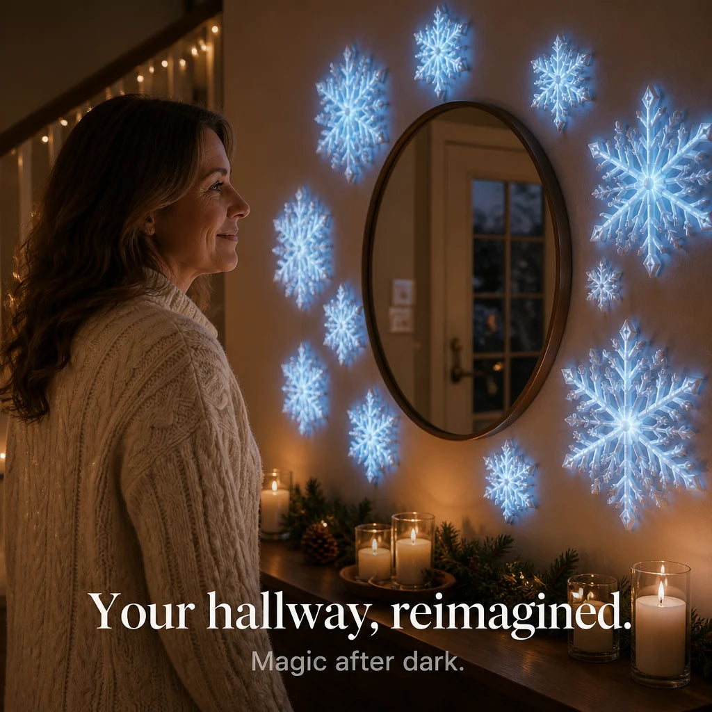 Glowflake 3D Wall Stickers | Glow-in-the-Dark Snowflakes Set 6
