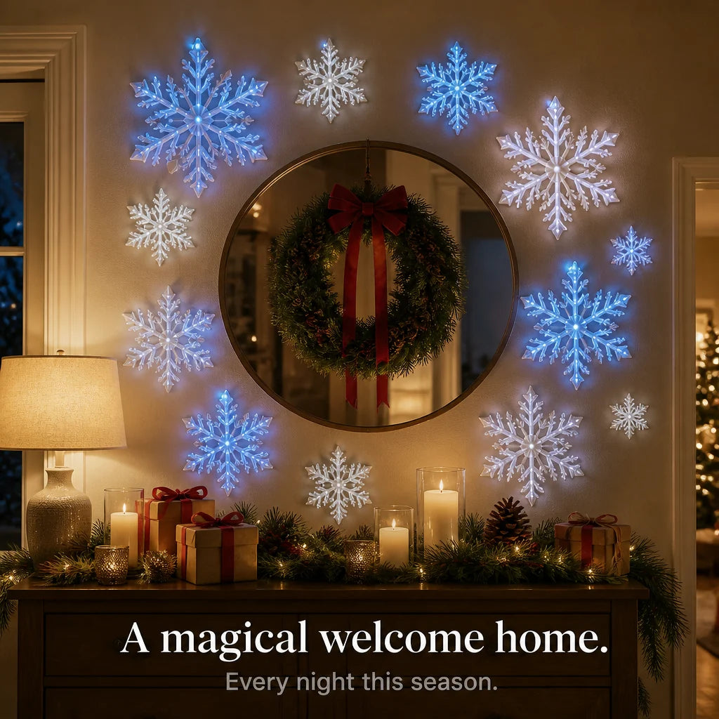 Glowflake 3D Wall Stickers | Glow-in-the-Dark Snowflakes Set 8