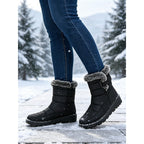 Kenna | Quilted Mid-Calf Snow Boots with Faux Fur Trim