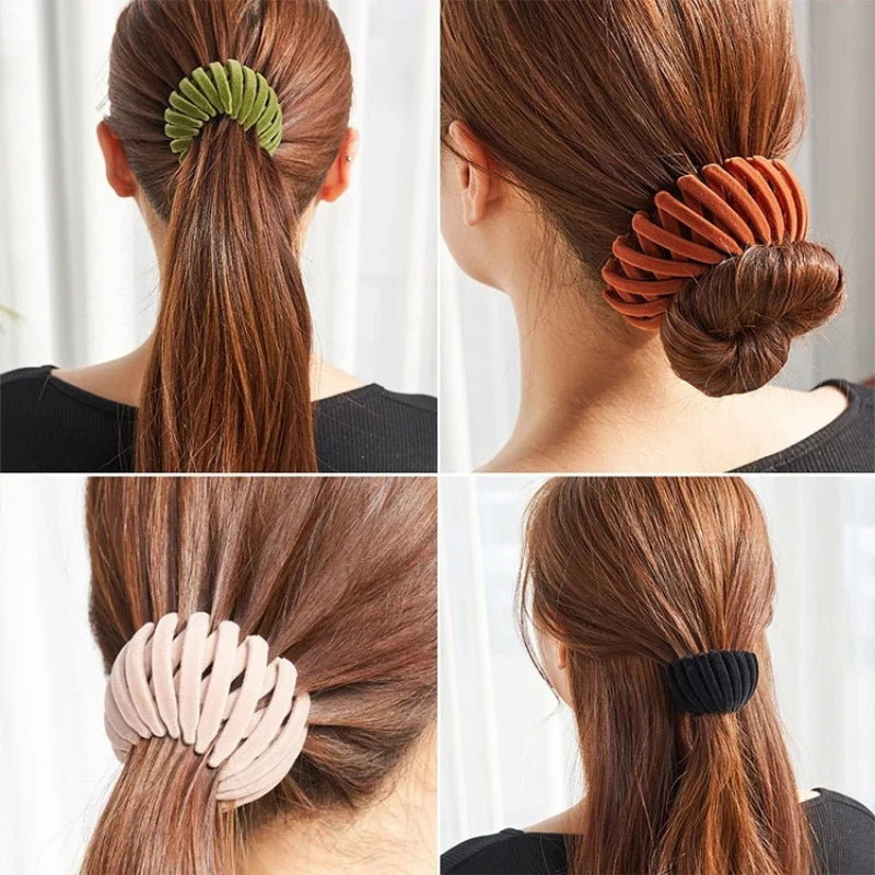Lisa | Bird's Nest Hair Clip with Spiral Ribs