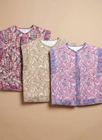 Bethany | Floral Quilted Vest with Contrast Binding