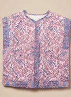 Bethany | Floral Quilted Vest with Contrast Binding