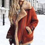 Arabella | Aviator Jacket with Faux Shearling Lapel