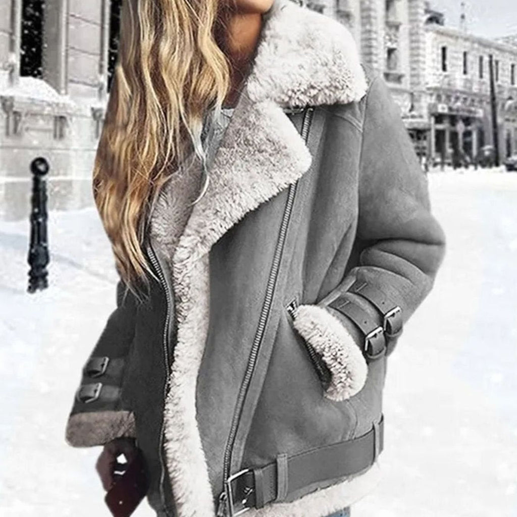 Arabella | Aviator Jacket with Faux Shearling Lapel