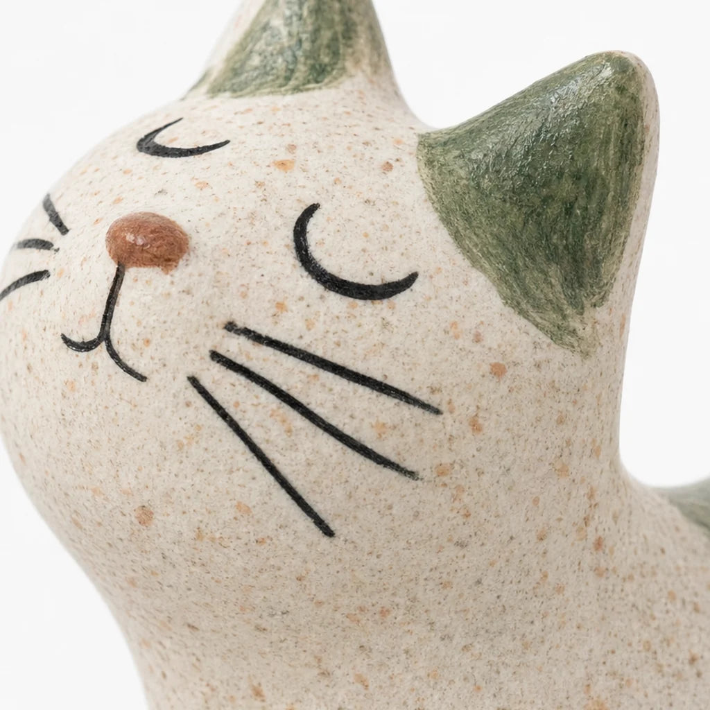Hearthwhisk Cat Figurine | Speckled Woodland Stretching Design 8
