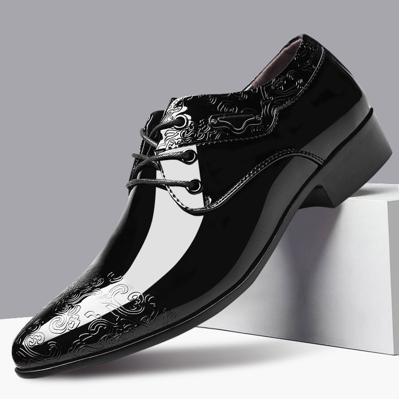 Grayson | Embossed Patent Lace-Up Shoes