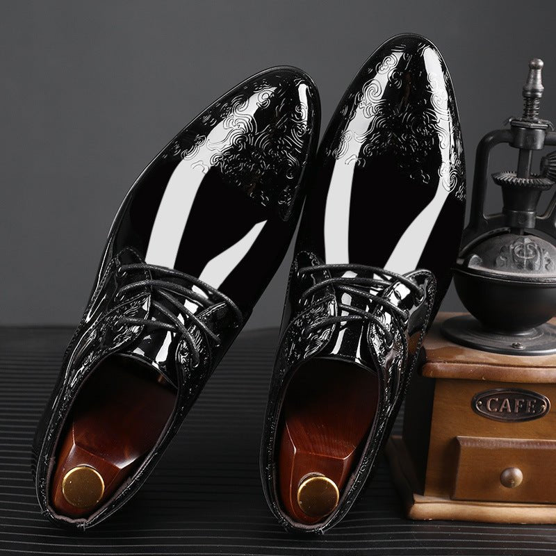 Grayson | Embossed Patent Lace-Up Shoes